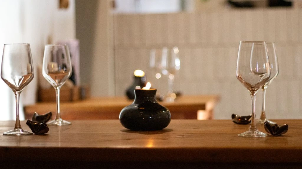 Candlelit private dining cellar at Steve's Greenhouse Grill